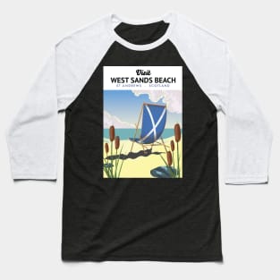 West Sands Beach, St Andrews Scotland beach poster Baseball T-Shirt